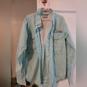 Columbia Boy's Light Blue Checkered Shirt